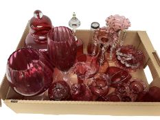 Quantity of cranberry glassware