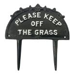 Please Keep Off the Grass cast iron sign