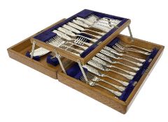 Canteen of silver plated fish knives and forks