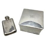 Small silver screw cap hip flask