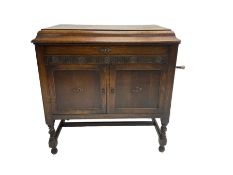 Gilbert and Co - early 20th century oak cased gramophone cabinet