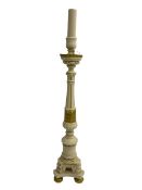 Classical design ivory and gilt painted lamp or candle stand