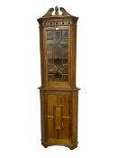 Early 20th century two-sectional oak corner cupboard