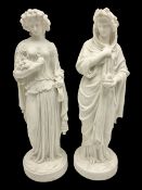 Pair of Parian figures of Neo Classical ladies