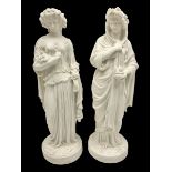Pair of Parian figures of Neo Classical ladies