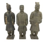 Set of three Chinese 'Terracotta Warrior' style figures