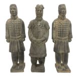 Set of three Chinese 'Terracotta Warrior' style figures