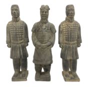 Set of three Chinese 'Terracotta Warrior' style figures