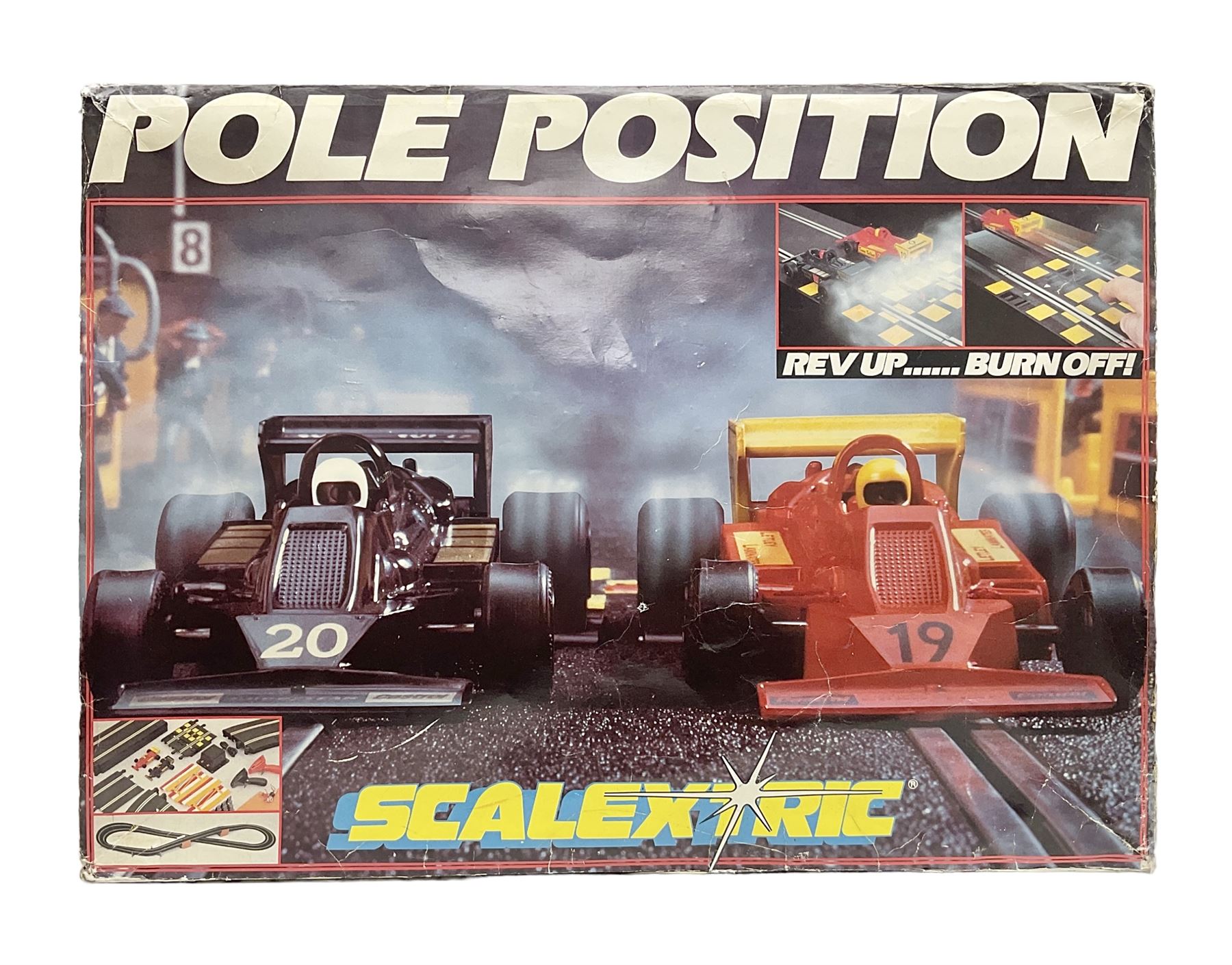 Scalextric - Pole Position set with Team Talbot and Wolf racing cars; boxed with paperwork