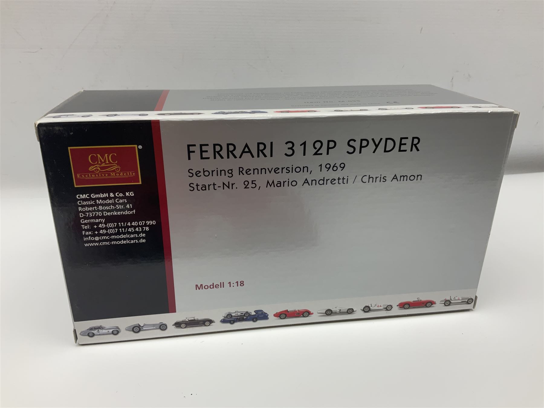 CMC 1:18 Scale Model of a Ferrari 312P Spyder 'Sebring Rennversion - Image 13 of 14