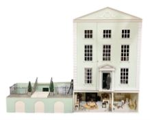 Honeychurch kit-built large wooden dolls house as a 19th century style double fronted four storey to