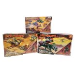 Three Tyco Dino-Riders by Action GT playsets - Pteranodon with Rasp Evil Rulon Warrior; Monoclonius