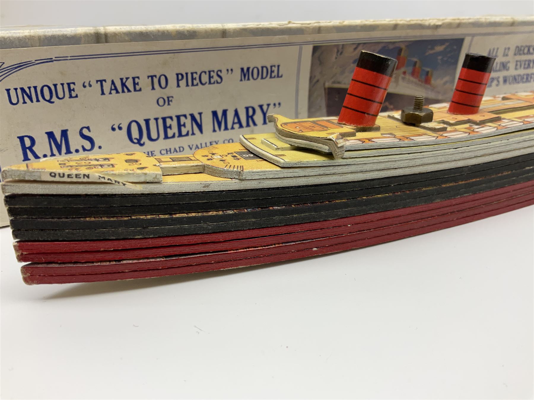 Chad Valley 'Take to Pieces' model of R.M.S. Queen Mary; made up of thirteen removable decks reveali - Image 2 of 10