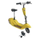 E-Scooter yellow electric 2-wheel scooter with seat and charger L106cm