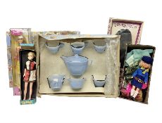 Doll's blue plastic tea set in original box marked 'Designed by Mabel Lucie Attwell'; Mattel Barbie