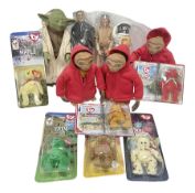 Three battery operated figures of E.T.; battery operated figure of Star Wars Yoda; Tonto action figu