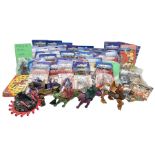 Thirty-one Masters of the Universe He-Man figures re-bagged on original backing cards; two others l