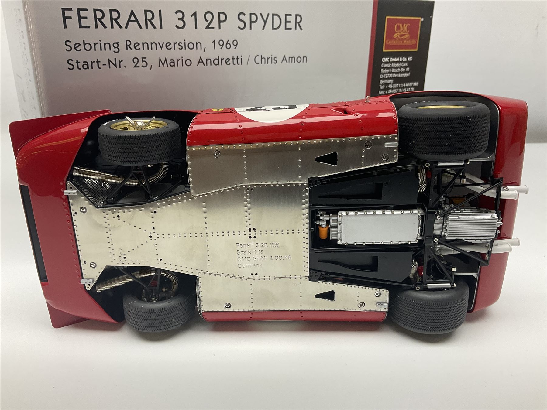 CMC 1:18 Scale Model of a Ferrari 312P Spyder 'Sebring Rennversion - Image 7 of 14