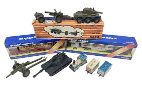 Crescent Saladin Armoured Patrol Set; boxed; unboxed Dinky Leopard Tank and American 105mm gun; two