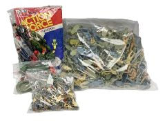 Ten 1980s Action Man Action Force figures with six original card backs; over three-hundred and forty