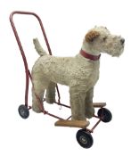 Tri ang - Pedigree Soft Toys - push along/ride-on dog as a wood wool filled plush Airedale terrier i