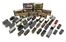 '00' gauge - nine boxed and thirty-six unboxed wagons including kit-built