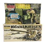Palitoy Action Man - Trailer with drop down tailboard and easy to assemble canopy; and 105mm Light G