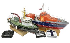 Two remote controlled kit-built plastic model boats - RNLB Sheerness Lifeboat Helen Turnbull L92cm a
