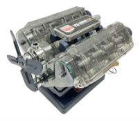 Machine Works battery operated model of a V8 car engine featuring working parts