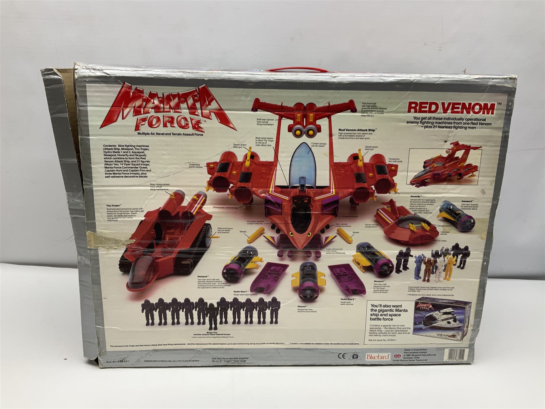 Two 1980s Bluebird Manta Force spaceship playsets - Red Venom and Entire Space Battle Force in one G - Image 6 of 11