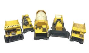 Tonka - five large scale pressed steel vehicles comprising Cement Mixer