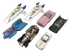 Corgi - seven unboxed and playworn TV/Film related die-cast models including Chitty Chitty Bang Bang