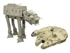 Star Wars - two unboxed vintage Star Wars vehicles comprising Millenium Falcon with 3 3/4" Han Solo
