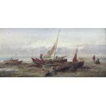 L Erich (Continental 19th century): Moored Fishing Vessels