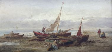 L Erich (Continental 19th century): Moored Fishing Vessels