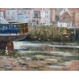 Christine M Pybus (British 1954-): Whitby Quayside