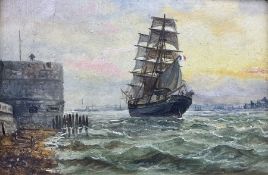 English School (19th/20th century): Harbour Scene