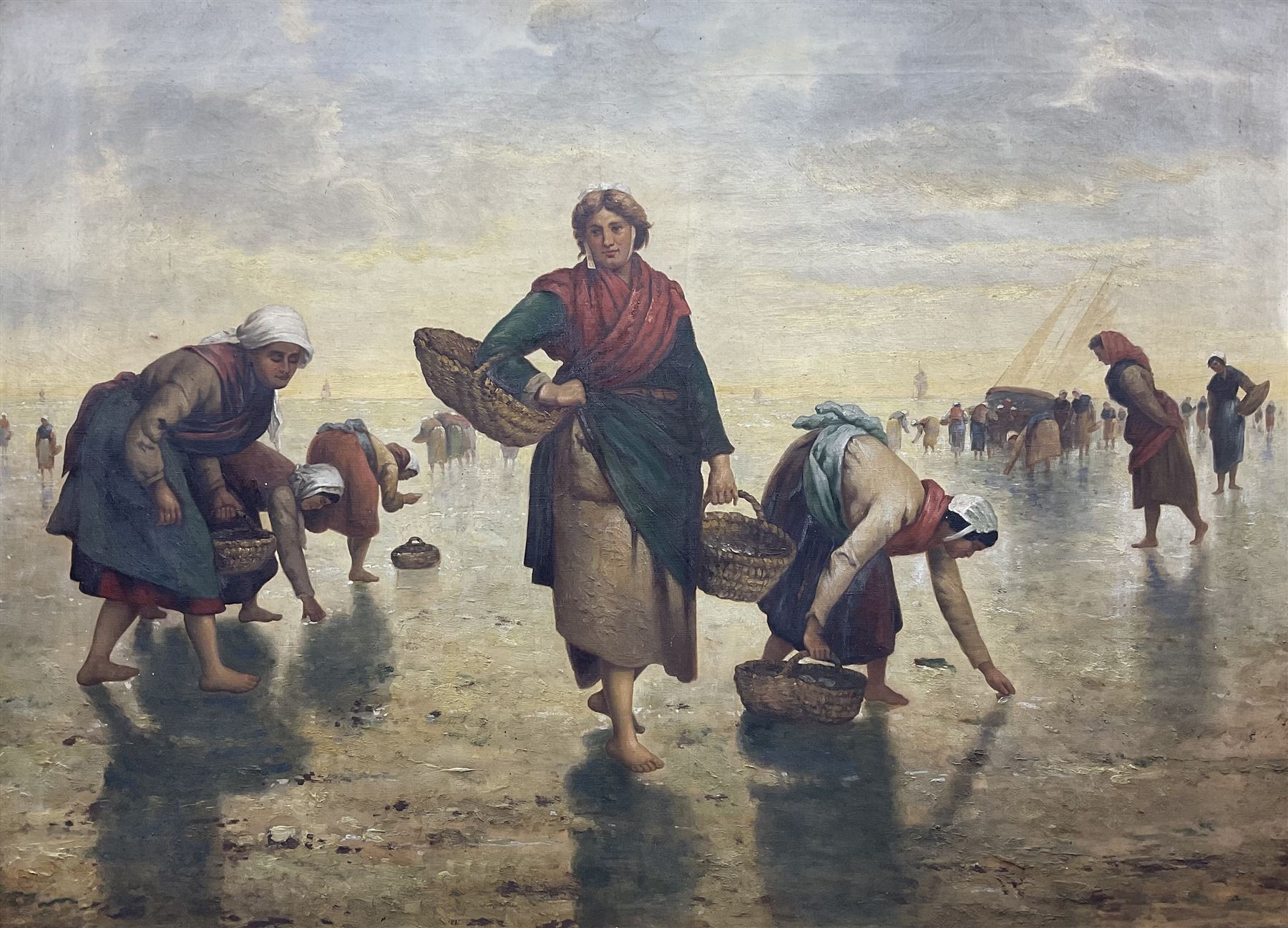 French School (19th century): Breton Cockle Pickers