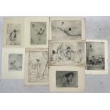 Alexander Brantingham Simpson (British fl.1904-1931): Collection of eight drypoint etchings