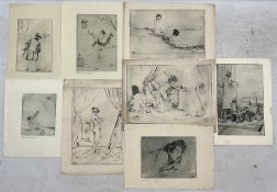 Alexander Brantingham Simpson (British fl.1904-1931): Collection of eight drypoint etchings