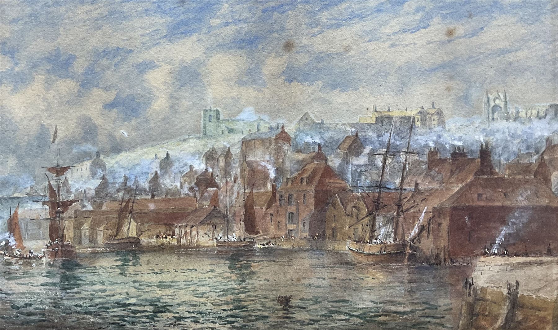 English School (Late 19th century): Shipping in Whitby Harbour