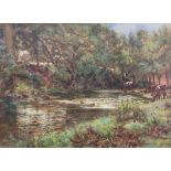 John Dobby Walker (British 1863-1925): 'River Washburn at Leathley'