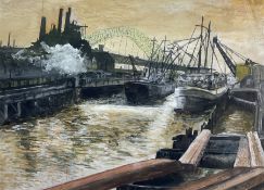 Barry Hope (British late 20th century): 'Newcastle Docks'