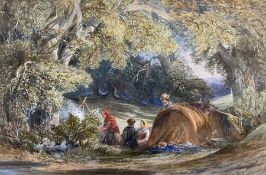 English School (19th century): Camping in the Forest