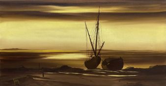 Tom Gower (British 1938-): 'Sunset at Low Tide - St Ives'