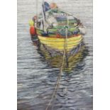 Sue McMullen (British Contemporary): Moored Coble