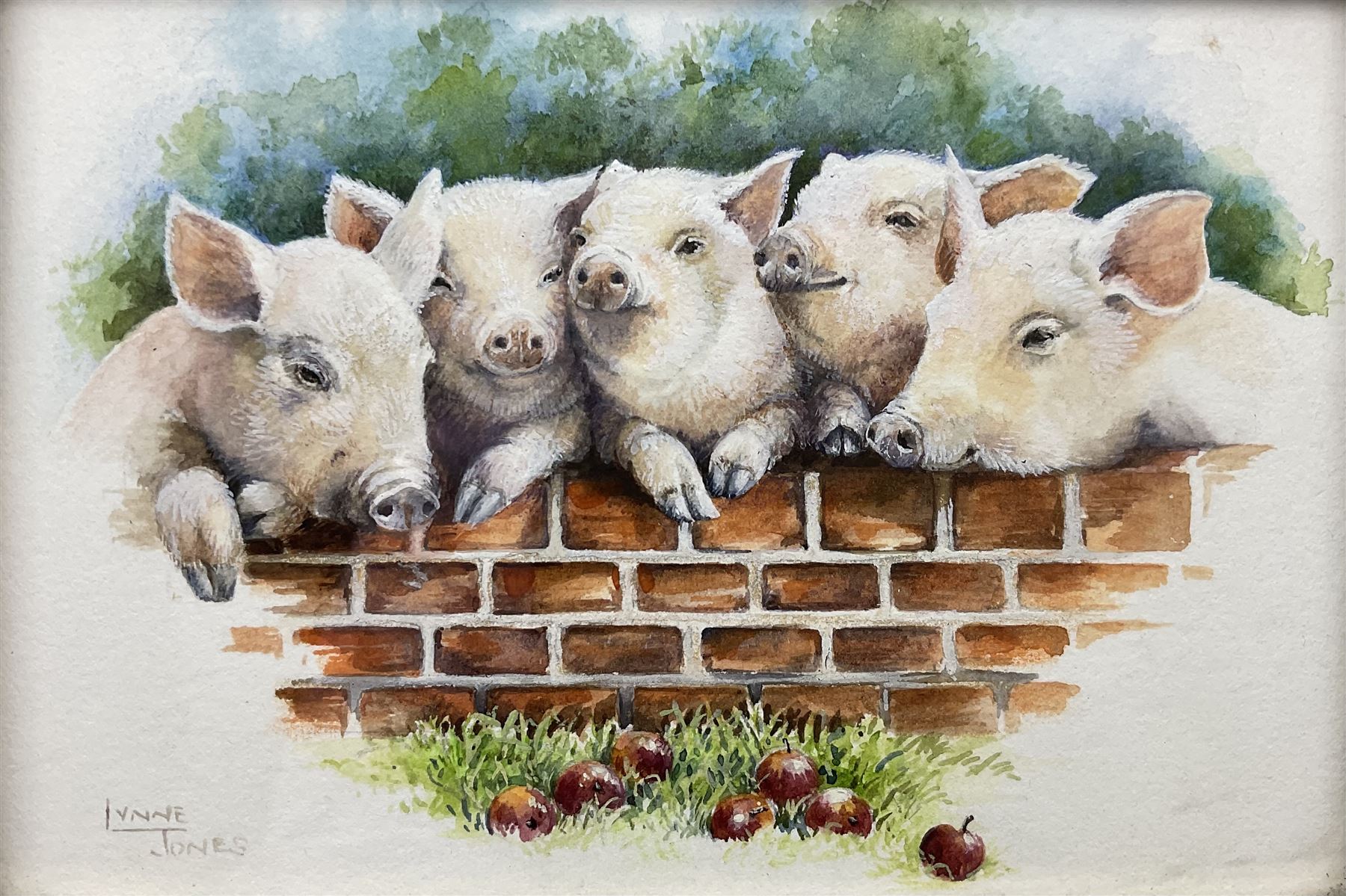 Lynne Jones (British Contemporary): 'Happy Pigs'