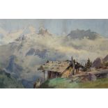 Henry Richard Beadon Donne (British 1860-1949): Goat by an Alpine Hut 'Kandersteg'