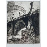 Sir Frank William Brangwyn RA RWS RBA (British 1867-1956): 'Ponte San Angelo - Rome'