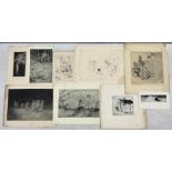 Alexander Brantingham Simpson (British fl.1904-1931): Collection of nine drypoint etchings